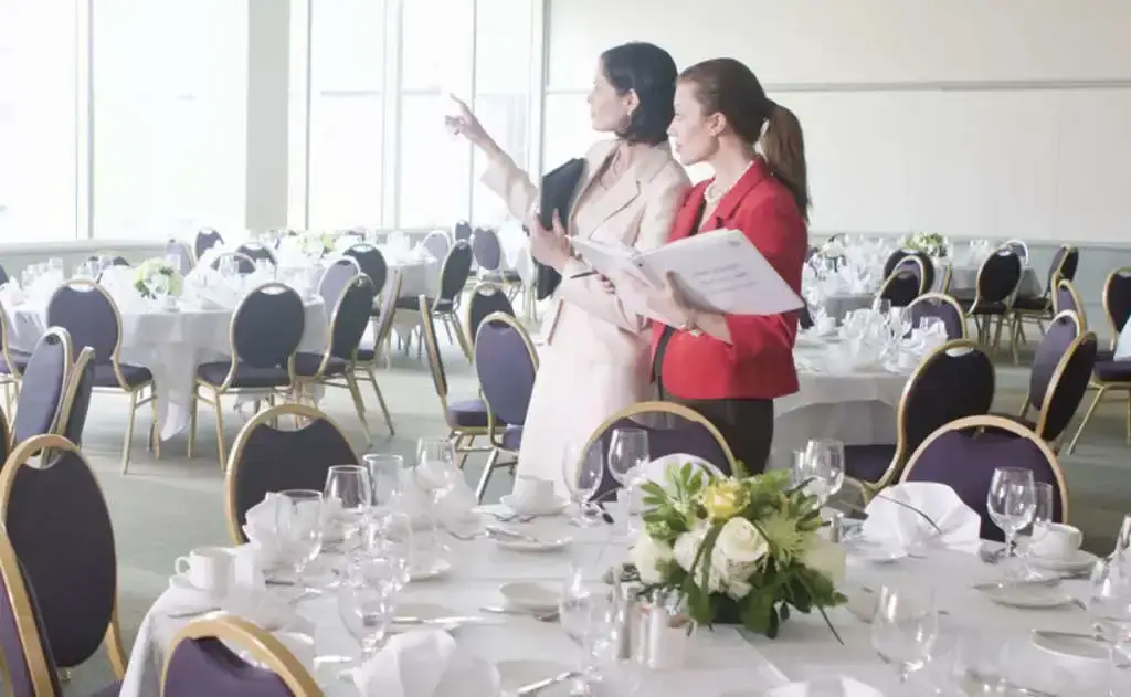 The VenuEx team during a morning planning meeting