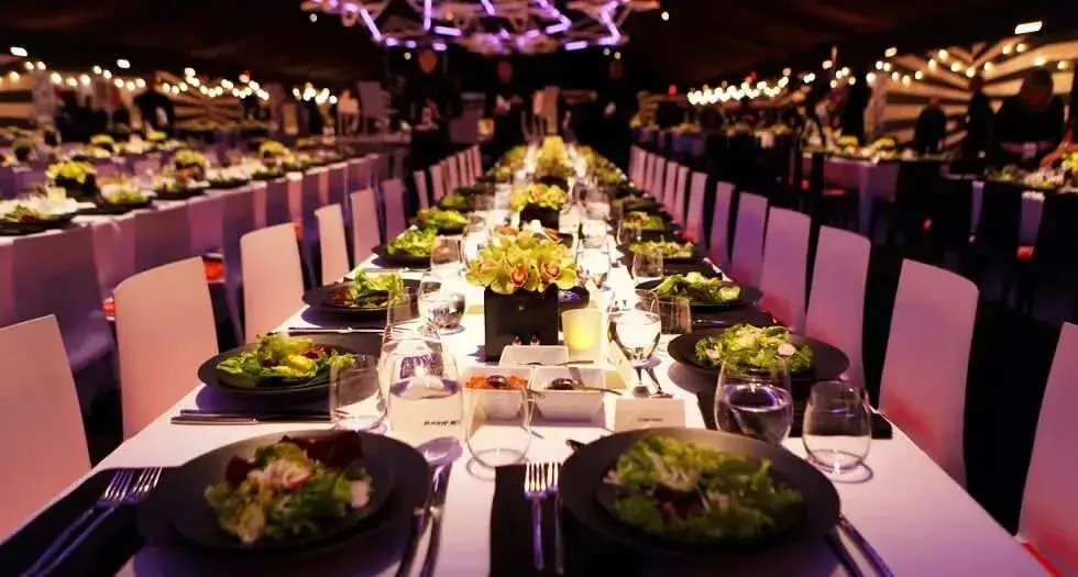 Elegant catering setup for a corporate event