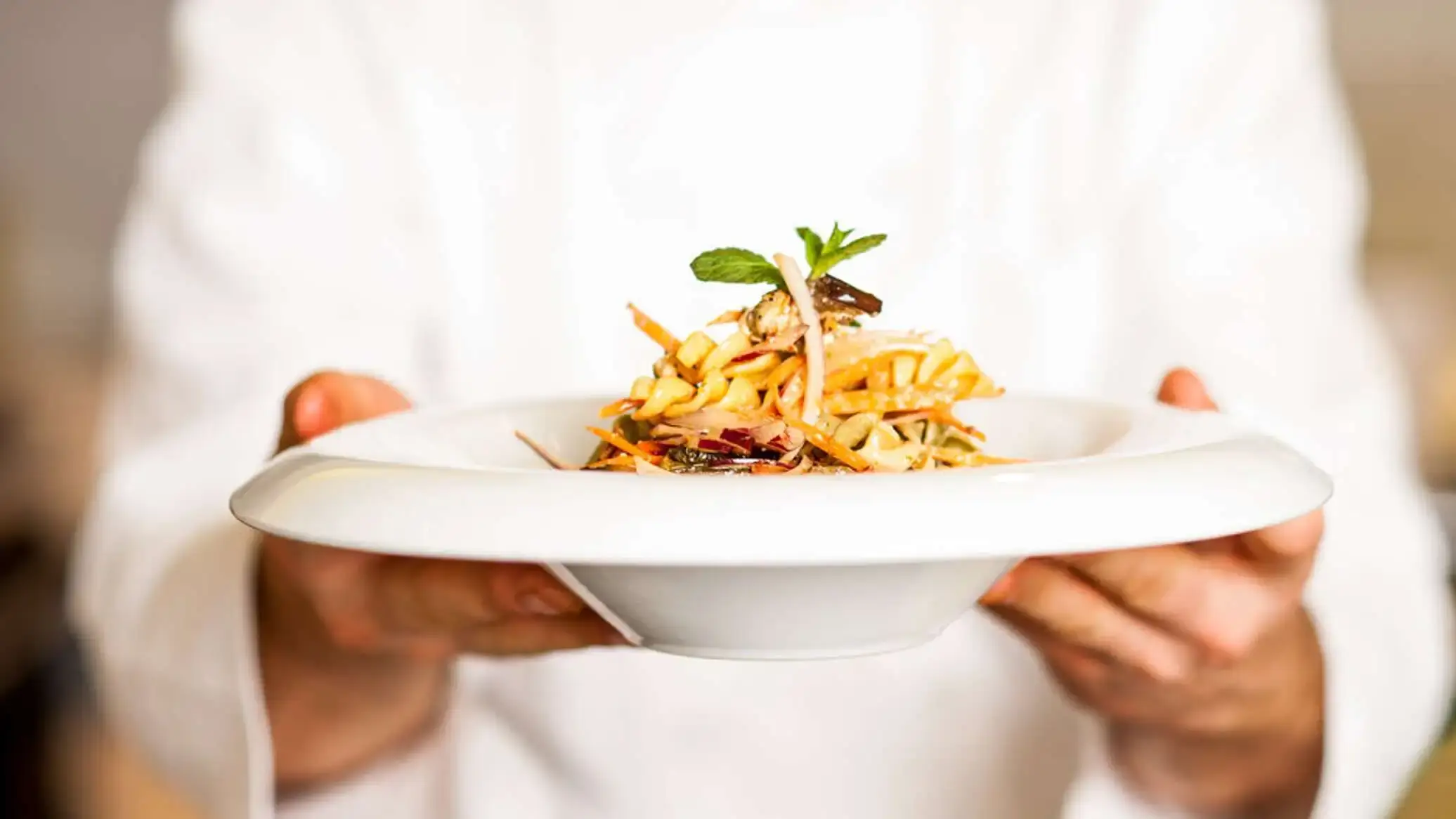 A beautifully plated dish for a business lunch