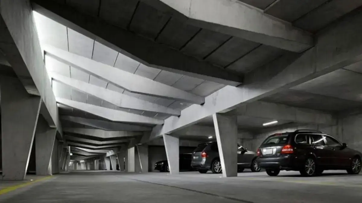 A secure underground parking garage
