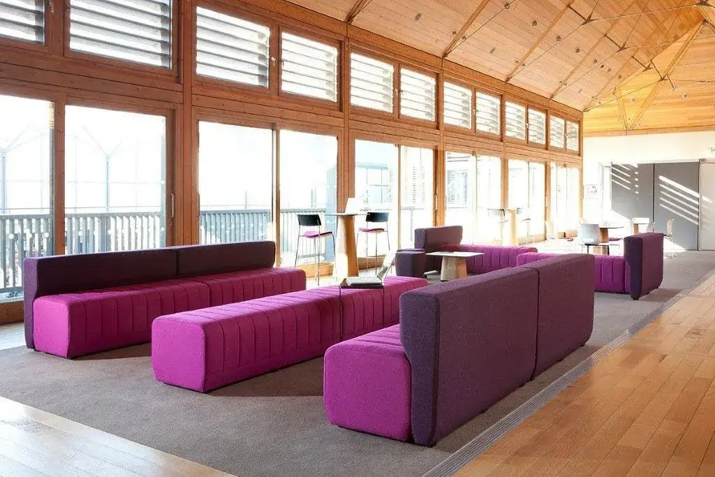 A stylish lounge area for networking and breaks